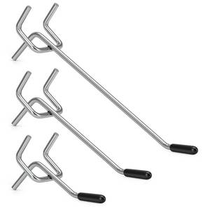 lot 10250 image: JEAWIWI 60 Pcs Metal Pegboard Hooks, 2 & 4 & 6 Inch, Fit 18 in Peg Board