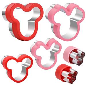 lot 10259 image: 6pcs Mouse Cookie Cutters Set,Sandwich Biscuit Cutter, Food Grade Stainless Steel Sandwich Cookie Cutters for Baking