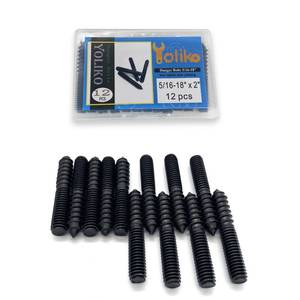 lot 10261 image: Yoliko 12 Pack 516-18 x 2 Inch Black Hanger Bolts Double Headed Bolts for Furniture Screws 50mm Length