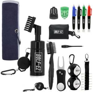lot 10277 image: Golf Essentials Kit  Must-Have Accessories �� Water Brush, Towel, Club Brush, Ball Marker, Divot Repair Tool, Ball & Tee Holder, Golf Gifts for Men & Women
