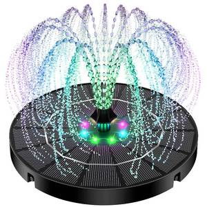 lot 10293 image: Yzert Solar Fountain for Bird Bath Colorful Lights Automatic Cycle 3.5W Solar Water Fountain Outdoor Garden 2200mAh Battery