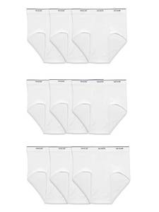 lot 10304 image: Fruit of the Loom mens Tag-free Cotton Briefs, 9 Pack - White, Large US