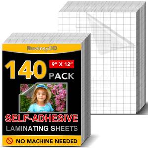 lot 10310 image: 140 PCS Self-Adhesive Laminating Sheets, 9 x 12 Inches Self Adhesive Contact Paper, No Heat No Machine Needed Self Sealing Laminate Sheets