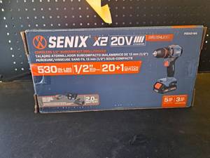 lot 11193 image: Senix X2 20V Brushless 12in Cordless Drill Driver