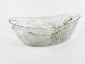 lot 12157 image: Clear Plastic Produce Basket with Handle and Scoop