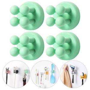 lot 12187 image: ZEZHOU Silicone Toothbrush Holders - 4-Piece Self-Adhesive