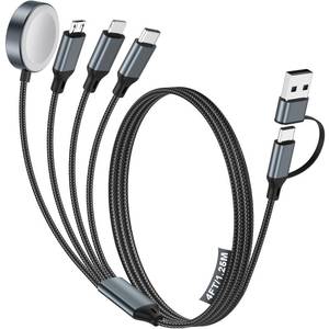 lot 12201 image: Hitfine 4-in-2 Multi Charging Cable with Type-CUSB-A