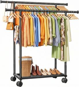 lot 13876 image: Sakugi Double Rods Clothes Rack �� 39 � 17 � 60