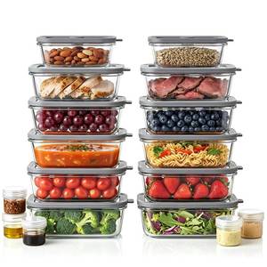 lot 13927 image: Woaiwo-q 12 Pack Glass Food Storage Containers with Lids