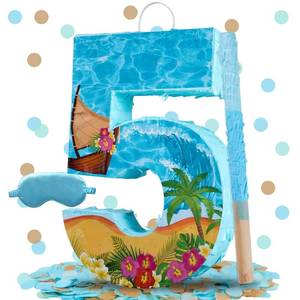 lot 13935 image: Lemonidea Blue Sea Number 5 Pinata 16 Inch