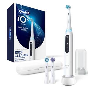 lot 13991 image: Oral-B iO5 Rechargeable Electric Toothbrush, White  Retail $159.99