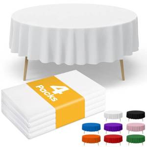 lot 14358 image: Niuara Disposable Plastic Tablecloth, 84 in, 4-Pack