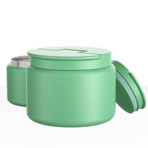lot 14368 image: Misonea 14.5oz Vacuum Insulated Food Jar, Green