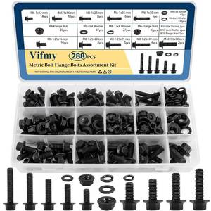 lot 14369 image: Vifmy Flange Bolts & Nuts Assortment Kit 288 Pc