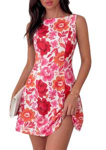 lot 14389 image: PRETTYGARDEN Womens Floral A-Line Mini Dress