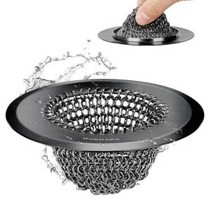 lot 14397 image: Wokdada Sink Drain Strainer Reversible Chain Mail Mesh