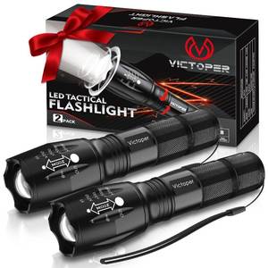 lot 14404 image: Victoper LED Flashlight 2-Pack, 656 Feet Tactical