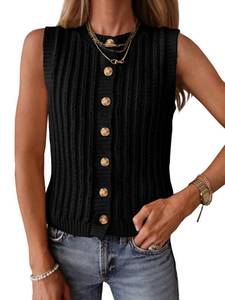 lot 14407 image: Saodimallsu Womens Sleeveless Crochet Cardigan Vest
