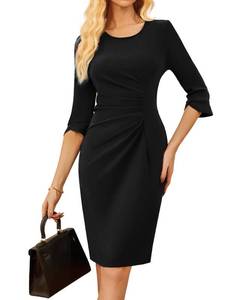 lot 14449 image: Grace Karin Womens 34 Sleeve Sheath Dress Black L