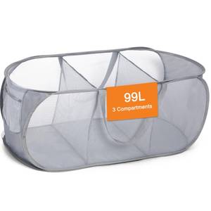 lot 14476 image: Bemkoo Collapsible Laundry Hamper 3-Compartment