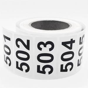 lot 14483 image: Consecutive Number Stickers 1-500, 1.57x0.79