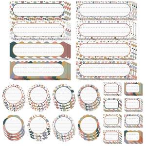 lot 14487 image: Yinder 72-Piece Boho Name Tags, 3 Shapes, 18 Patterns