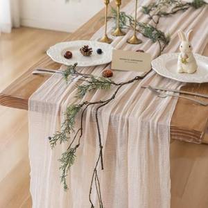 lot 14491 image: Keketoarrange Cheesecloth Table Runner 35x120 Inches
