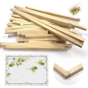lot 19178 image: 28 Pcs Needlepoint Stretcher Bars for Needlework, 7 Length Size Wood Canvas Frames Kits, Embroidery Oil Painting Posters Art Supplies (681012141620inch)