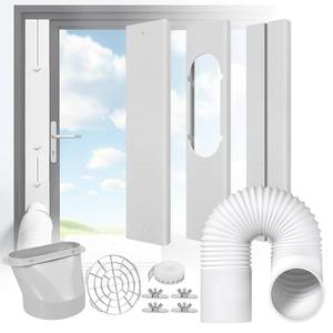 lot 19186 image: cocobeen Portable Air Conditioner Window Kit - Adjustable Universal Window Seal AC Vent Kit with 5.9 Exhaust Hose for Sliding VerticalHorizontal Windows (5 Panels)