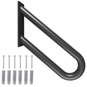 lot 19195 image: Hand Rails for Outdoor Steps Stair Railing Indoor Rail Metal Heavy Duty Non-Slip 1-3 Step Wall Mount Grab Bars U-Shape Safety Handle Garage Porch Courtyard Doorways 16 INCH Garden