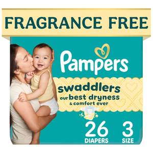 lot 19205 image: Swaddlers Diapers, Size 3 (13-26 lbs), 26 Count, Fragrance Free, Hypoallergenic, Absorbent, Pediatrician Recommended, Skin Safe