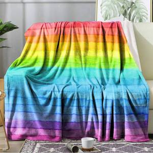 lot 20220 image: Ultra Soft Fleece Blanket- Lightweight & Warm Throw Blanket for Couch, Cozy Plush Sherpa Blanket for Adults Kids, Durable & Easy Care (Rainbow, 40x50 in)