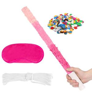 lot 20224 image: Lemicin 15.75 Inch Pi�ata Stick Kit Pink Unbreakable Pinata Stick with Blindfold Blind Rope Blind Stick Suitable for Girls Boys Adults Can Have Fun at Any Party
