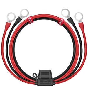 lot 20240 image: 38 Ring Eyelet Terminal Battery Boost Cable Heavy-Duty 30A Fuse 12V24V 12AWG Cord 3Ft