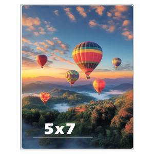 lot 20244 image: 5 x 7 Acrylic Picture Frame, HorizontalVertical Clear Photo Frame for Wall with Tape, No Drilling Floating Hanging Frameless Picture Frame, Wall Mount Sign Holder for Home, School, Office