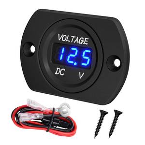 lot 20253 image: DaierTek Battery Voltage Meter Waterproof DC 12V 24V LED Voltmeter Panel 12 Volt 24 Volt 36 Volt Battery Monitor with Blue Light Round Digital Voltage Display for Marine Boat Car Automotive Motorcycle