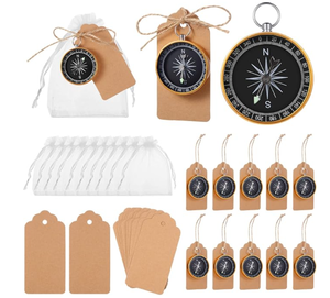lot 10262 image: Mini Compasses Party Favors Nautical Wedding, Gold