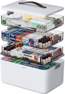 lot 1007 image: CTIME 4-Tier Medicine Organizer - Portable Medicine Cabinet with Handle