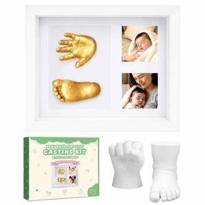 lot 1014 image: Noosuna Baby Hand and Foot Casting Kit with Shadow Box Frame(11x9 Inch)