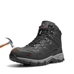 lot 1032 image: NORTIV 8 Mens Waterproof Steel Toe Work Boots,Black-Leather,11