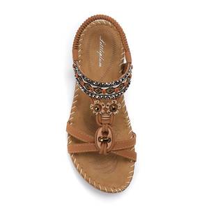 lot 1035 image: Littleplum Sandals for Women Arch Support Handmade Sandals Womens Summer Beach Sandals Comfort Walking Shoes Bohemian Flip Flops Womens Sandals Brown Size 10