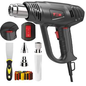 lot 1955 image: Heat Gun, TGK� 1800W Heavy Duty Hot Air Gun Kit 122��1202�� Dual Temperature Settings with 3 Nozzle Attachments Overload Protection for Crafts, Shrink WrappingTubing, Paint Removing, Epoxy Resin