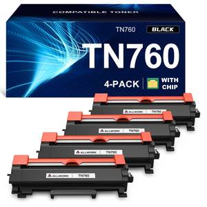 lot 1957 image: TN760 Toner Replacement for Brother TN760 TN730 Toner Cartridge 4Pack Black