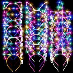lot 1983 image: A 30pcs Glow in The Dark Headband Set 10 Colors Unicorn Headband for Party