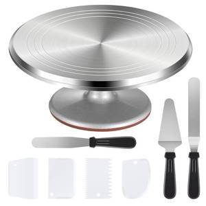 lot 1997 image: Puroma Aluminum Cake Turntable Rotating Decorating Kits for Cake Cupcake