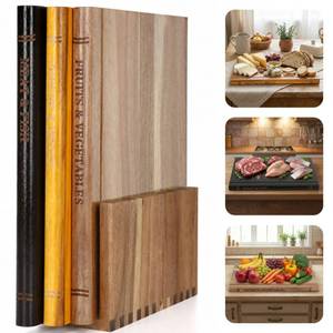 lot 1999 image: Book Cutting Board Set, Decorative Cutting Boards