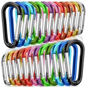 lot 2003 image: STURME 2 Aluminum D Ring Carabiners Clip D Shape Spring Loaded Gate Small Keychain Carabiner Clip Set Outdoor Camping Mini Lock Snap Hooks Spring Link Key Chain Durable Improved 24 PCS (Assorted)