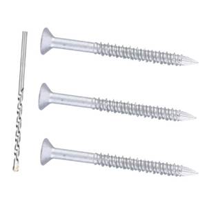 lot 2037 image: Bobibbi 14 x 2-34 410 Stainless Steel Flat Head Tapcon Concrete Screw Anchor, for Anchoring to Masonry, Block or Brick (50PcsBox)