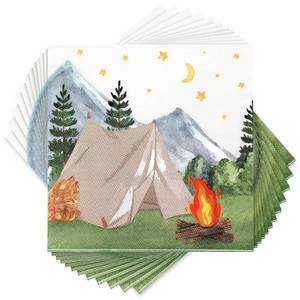 lot 2317 image: Nefelibata Camp Napkins Camping Birthday Decorations Paper Napkins