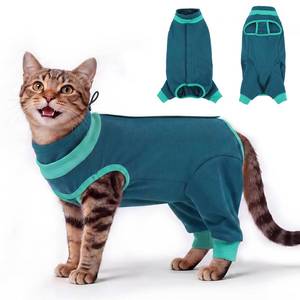 lot 2320 image: BRKURLEG Cat Recovery Suit with Hind Legs, Soft Post Spay Onesie, Green XL